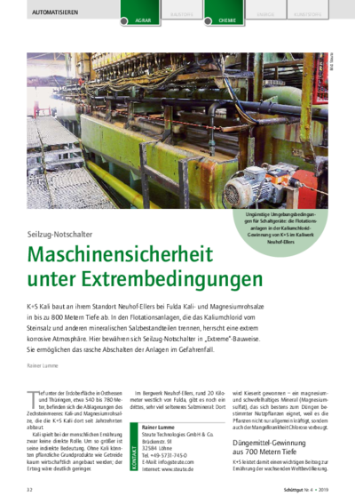  Emergency pull-wire switches - Machine safety in extreme environments