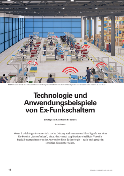 Wireless Ex switchgear: technology & application examples