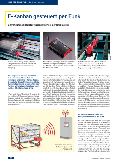  Remote-controlled eKanban - Application example of a wireless network for intralogistics