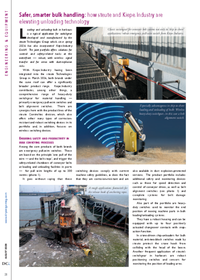  Safer, smarter bulk handling: how steute and Kiepe.Industry are elevating unloading technology