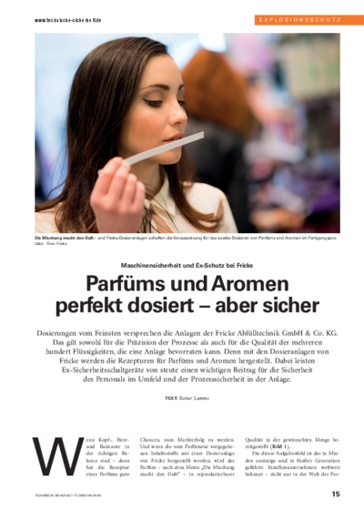  Perfect dosing of perfumes and flavours – safely