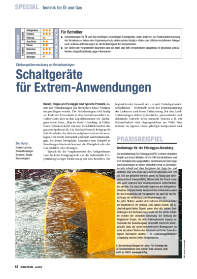  Position monitoring on loading systems - Switchgear for extreme applications