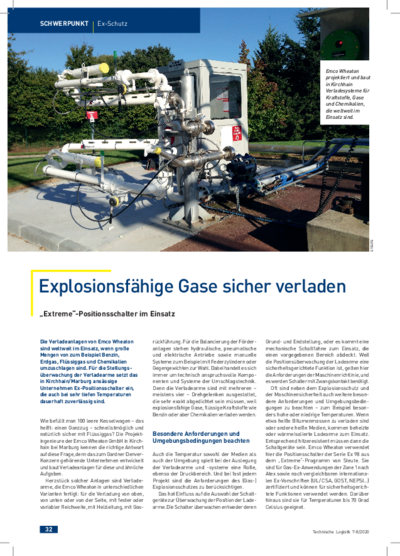 Safe loading of explosive gases - "Extreme" position switches in action